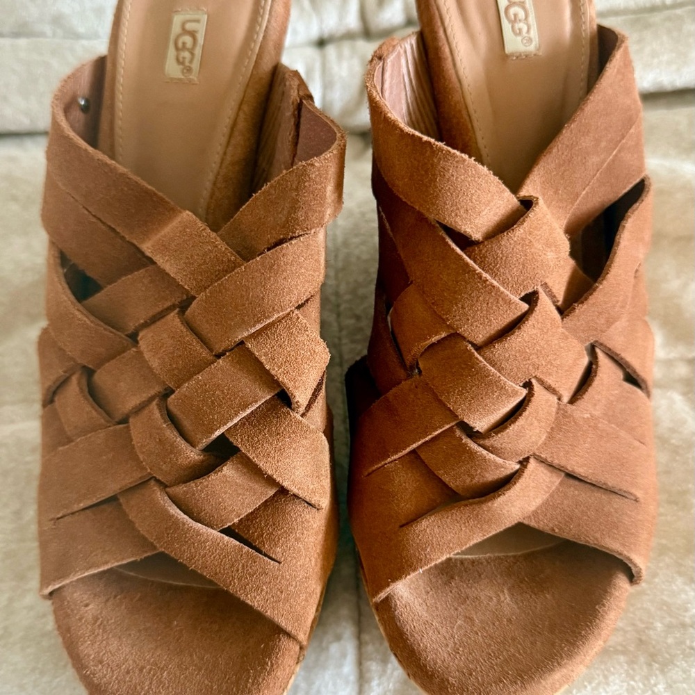 UGG Women's Brown / Tan Woven Sandals New